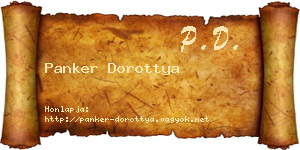 Panker Dorottya névjegykártya